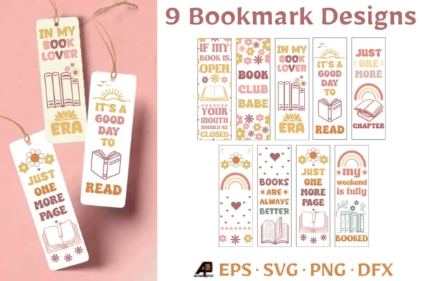 Floral Quotes Bookmark Design Bundle
