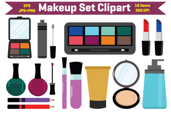 Makeup Set Clipart | Cosmetic Clipart