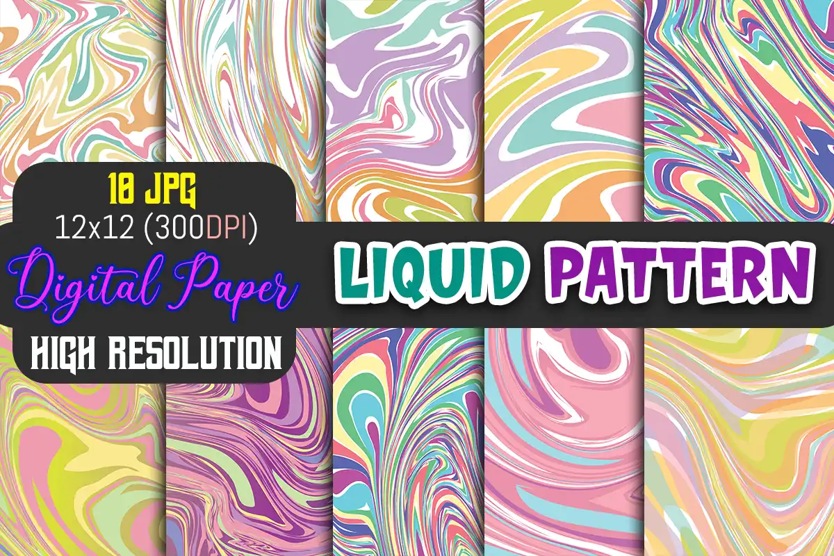 Liquid Pattern Digital Paper - Actual Pixel