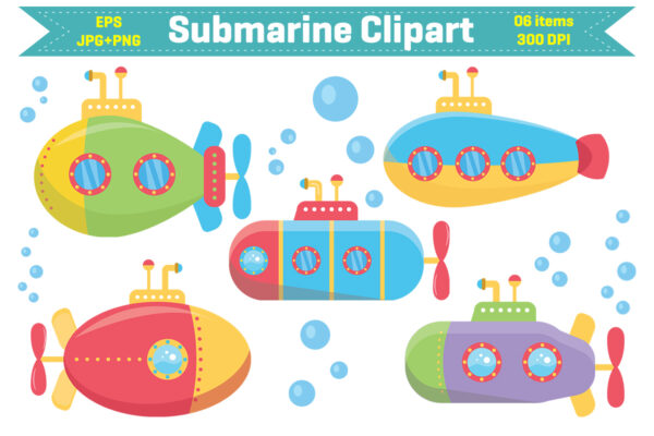 Submarine Clipart Design Set