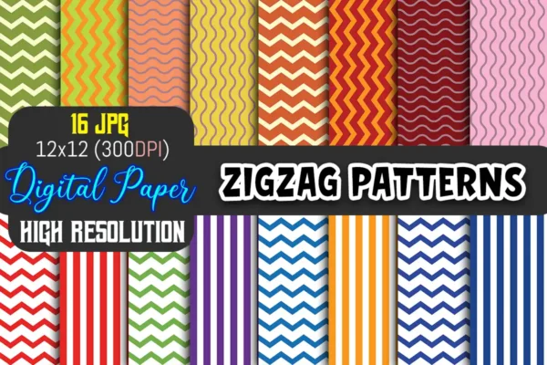 Zigzag Pattern Digital Papers